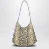 Jil Sander Python Print Leather Shoulder Bag In Multicolor