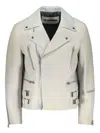 Jil Sander Eldorado Leather Jacket In Neutrals