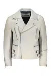 Jil Sander Eldorado Leather Jacket In Turtledove