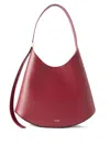 Jil Sander Eldorado Leather Shoulder Bag In Red