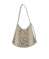 Jil Sander Python Print Leather Shoulder Bag In Nude