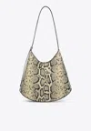 Jil Sander Python Print Leather Shoulder Bag