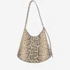 Jil Sander Python Print Leather Shoulder Bag In Red