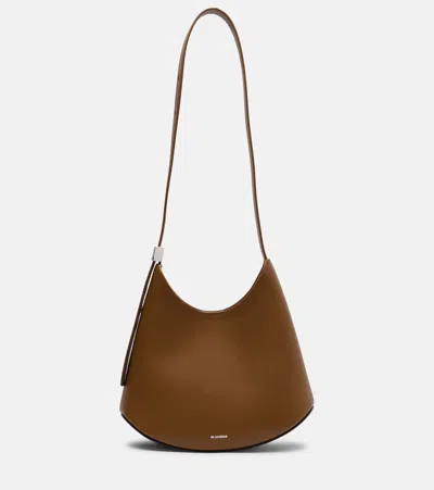Jil Sander Eldorado Small Leather Shoulder Bag In Brown