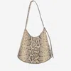 Jil Sander Python Print Leather Shoulder Bag In Red