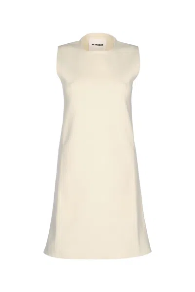 Jil Sander Elegant Draped Gown For Women In Neutral