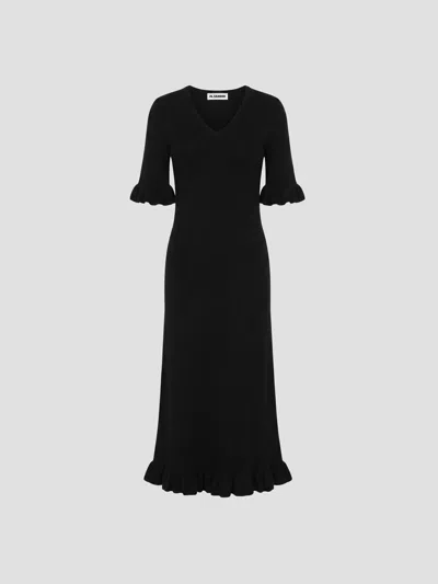 Jil Sander Elegant Dress In Sleek Silhouette In Pink