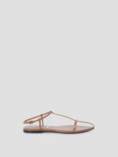 Jil Sander Elegant Lamb Leather Sandal In Neutral