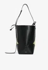 Jil Sander Ellipse Calf Leather Bucket Bag In Black
