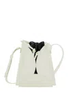 JIL SANDER CURVE WHITE CROSSBODY BAG WITH EMBOSSED LEATHER IN LEATHER WOMAN