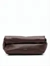 Jil Sander Elongated Crossbody Bag With Fold-over Top Closure In Burgundy