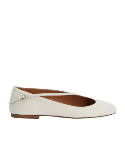 Jil Sander Elyss Ballerinas In Antique White