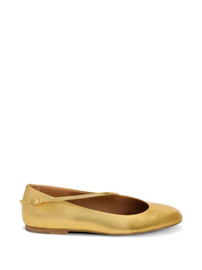 Jil Sander Elyss Laminated Ballet Flats In Yellow