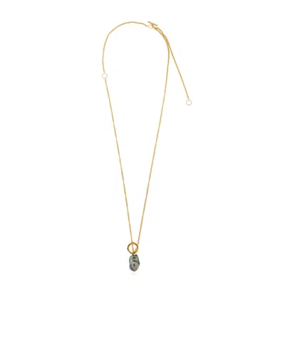 Jil Sander Embellished Necklace In Gold