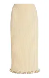 Jil Sander Embellished Ribbed-knit Midi Skirt In Yellow