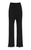 Jil Sander Embellished Ribbed-knit Pants In Black