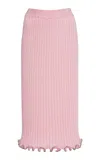 Jil Sander Embellished Ribbed-knit Pants In Pink