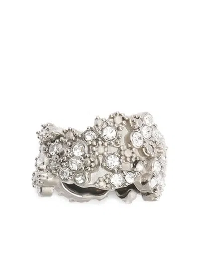 Jil Sander Embellished Ring In White