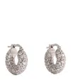 Jil Sander Embellished Round Earrings In Silver
