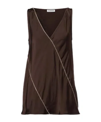 Jil Sander Chain Detail Tank Top In Brown