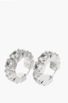 Jil Sander Embellished Sparkling Crystals Brass Earrings