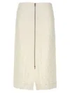 Jil Sander Embossed Cotton Skirt In White