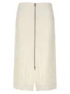 Jil Sander Textured Cotton Skirt With Front Zip Closure In White
