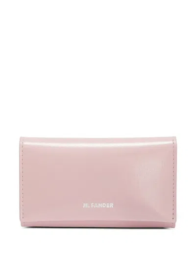 Jil Sander Embossed Key Rings Key Pouch In Pink