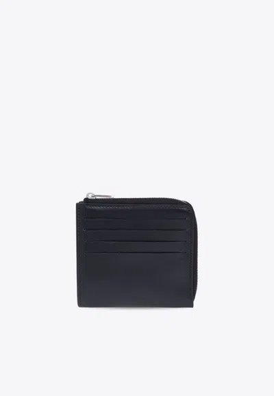 Jil Sander Embossed Logo Zip Cardholder In Blue