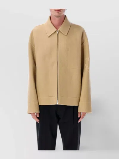 Jil Sander Embroidered 170 Front Pocket Jacket In Neutral