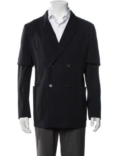 Pre-owned Jil Sander Embroidered Accent Blazer In Blue