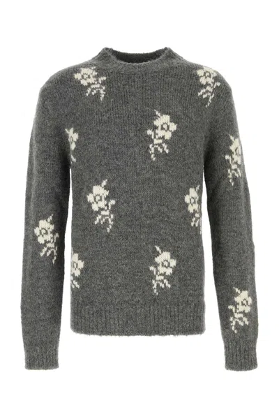 JIL SANDER JIL SANDER EMBROIDERED ALPACA BLEND SWEATER