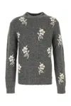 Jil Sander Embroidered Alpaca Blend Sweater In Gray