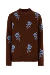 Jil Sander Embroidered Alpaca Blend Sweater In Brown