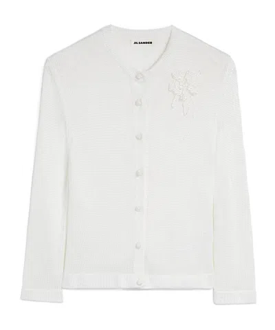 JIL SANDER JIL SANDER FLORAL KNIT CARDIGAN