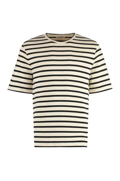 Jil Sander Embroidered Cotton T-shirt In Neutral