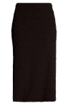 Jil Sander Brown Embroidered Crepe Jersey Skirt In Chocolate Brown