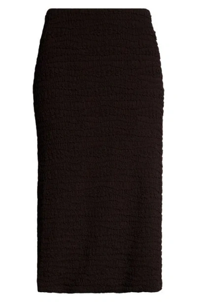 JIL SANDER JIL SANDER EMBROIDERED CREPE JERSEY MIDI SKIRT