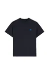 Jil Sander Cotton T-shirt With Contrasting Embroidered Front Logo In Blue