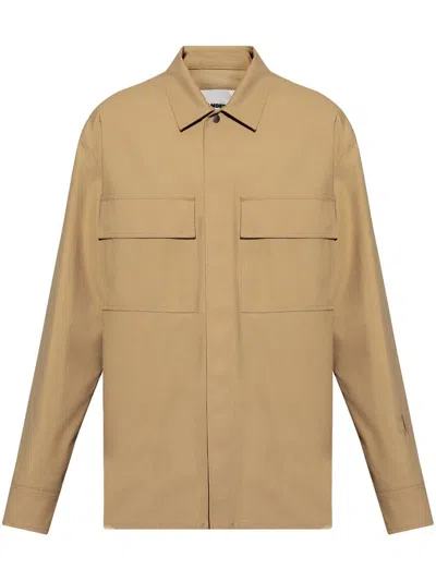 JIL SANDER EMBROIDERED-LOGO SHIRT JACKET