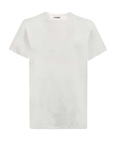Jil Sander Embroidered-logo Short-sleeved T-shirt In White