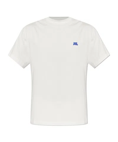 Jil Sander T-shirt With Embroidered Logo In Transparent