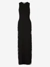 Jil Sander Embroidered Midi Dress In Detail Of Thread Embroidered Sides