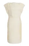 Jil Sander Embroidered Midi Dress In White