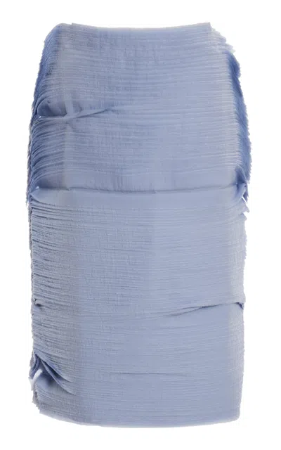 Jil Sander Embroidered Midi Skirt In Blue