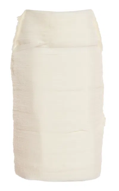 Jil Sander Embroidered Midi Skirt In Neutral