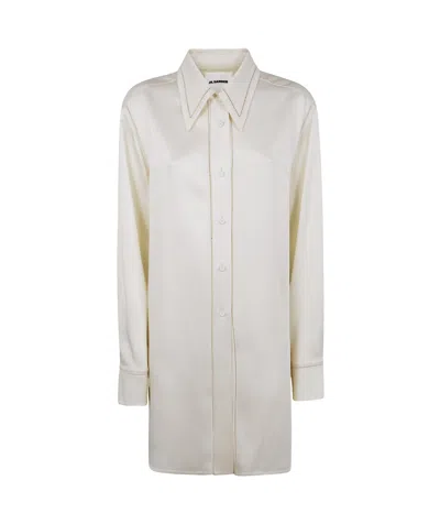 Jil Sander Embroidered Motif Shirt In Beige