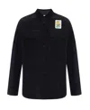 Jil Sander Embroidered Patch Corduroy Shirt In Black