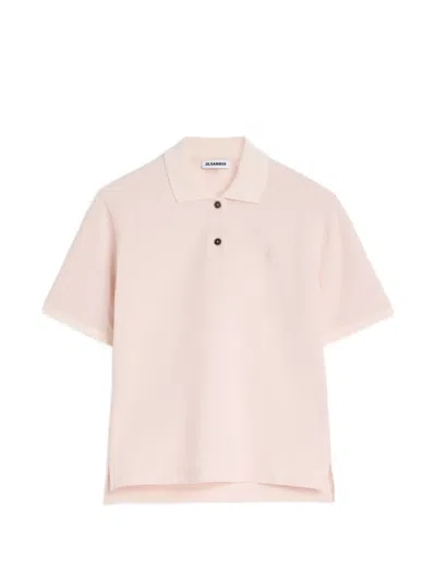 Jil Sander Embroidered Polo Shirt In Pink