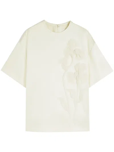 Jil Sander Embroidered T-shirt In White